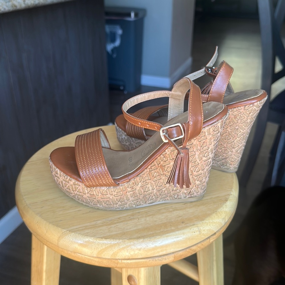 Slightly worn summer high heel sandals